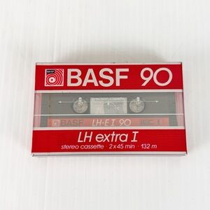 Vintage 80s BASF LH extra I Blank Audio Cassette Tape 90 Sealed